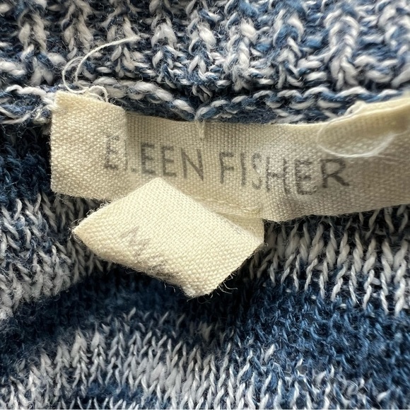 Eileen Fisher organic linen stripe scoop neck sweater 17820 - Picture 6 of 8
